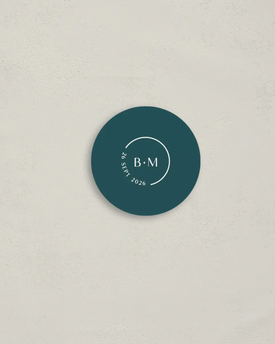 This is a 2" circle Envelope Seal called The Brooklyn printed in full color