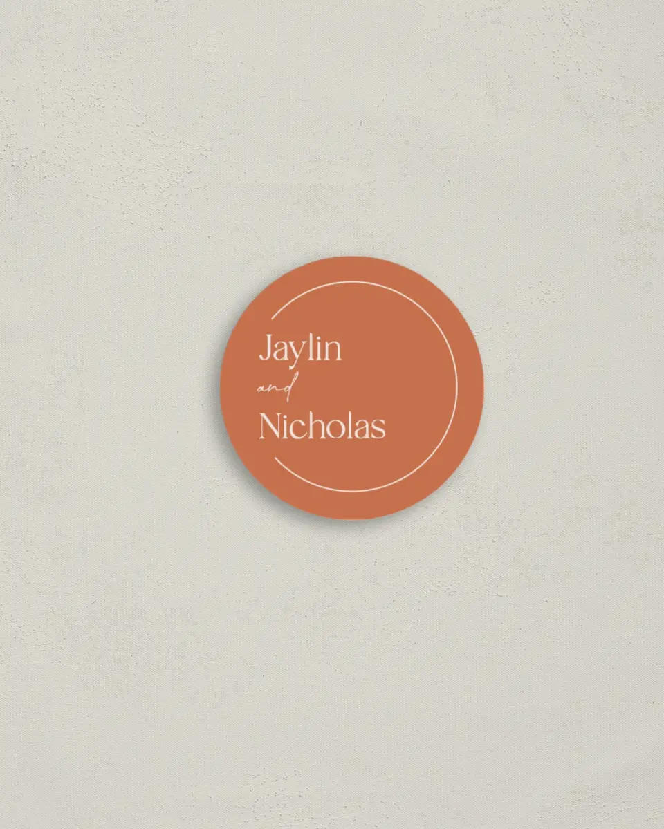 This is a 2" circle Envelope Seal called The Jaylin printed in full color