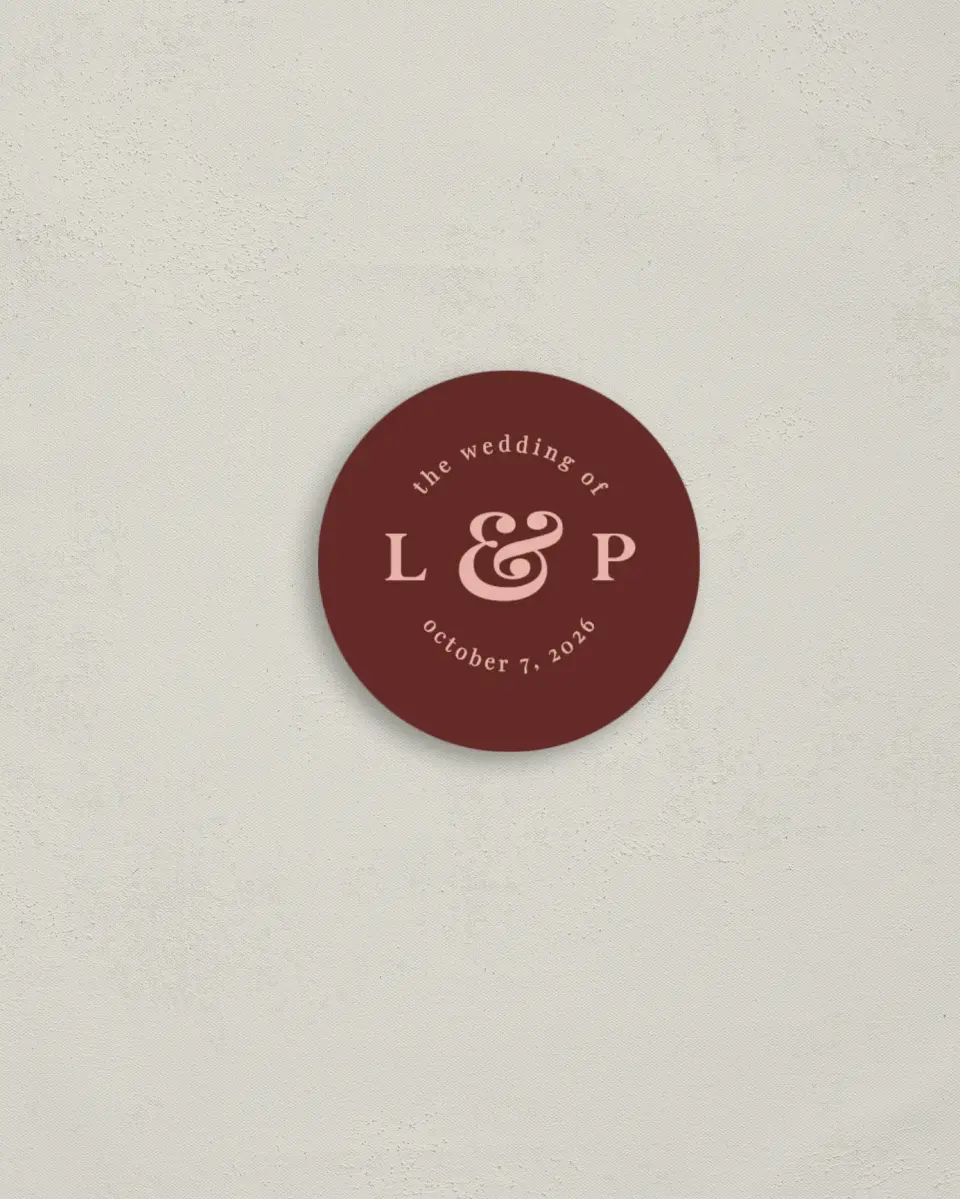 This is a 2" circle Envelope Seal called The Laura printed in full color