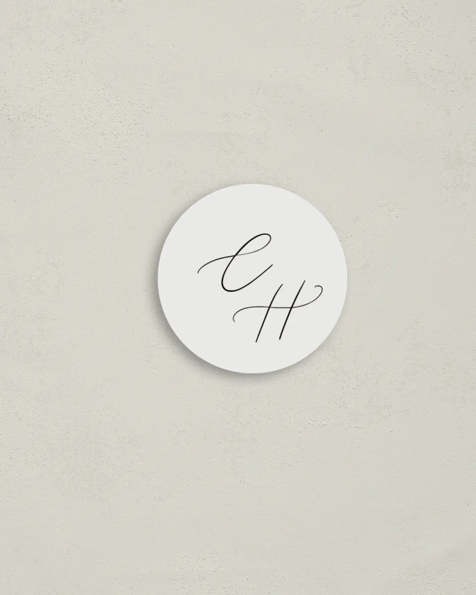 This is a 2" circle Envelope Seal called The Christina printed in full color