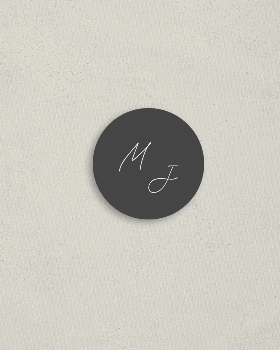 This is a 2" circle Envelope Seal called The Madelyn printed in full color