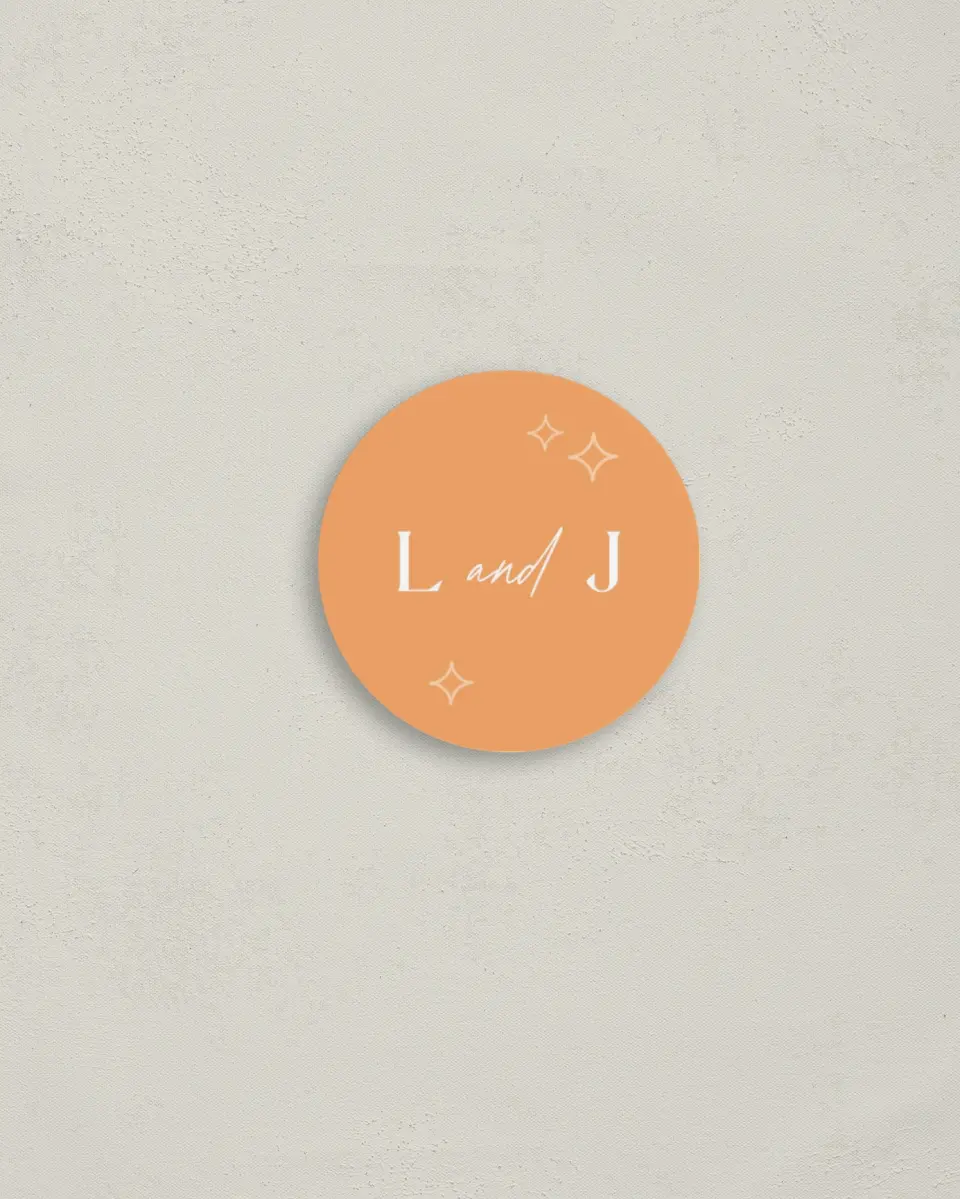 This is a 2" circle Envelope Seal called The Leah printed in full color