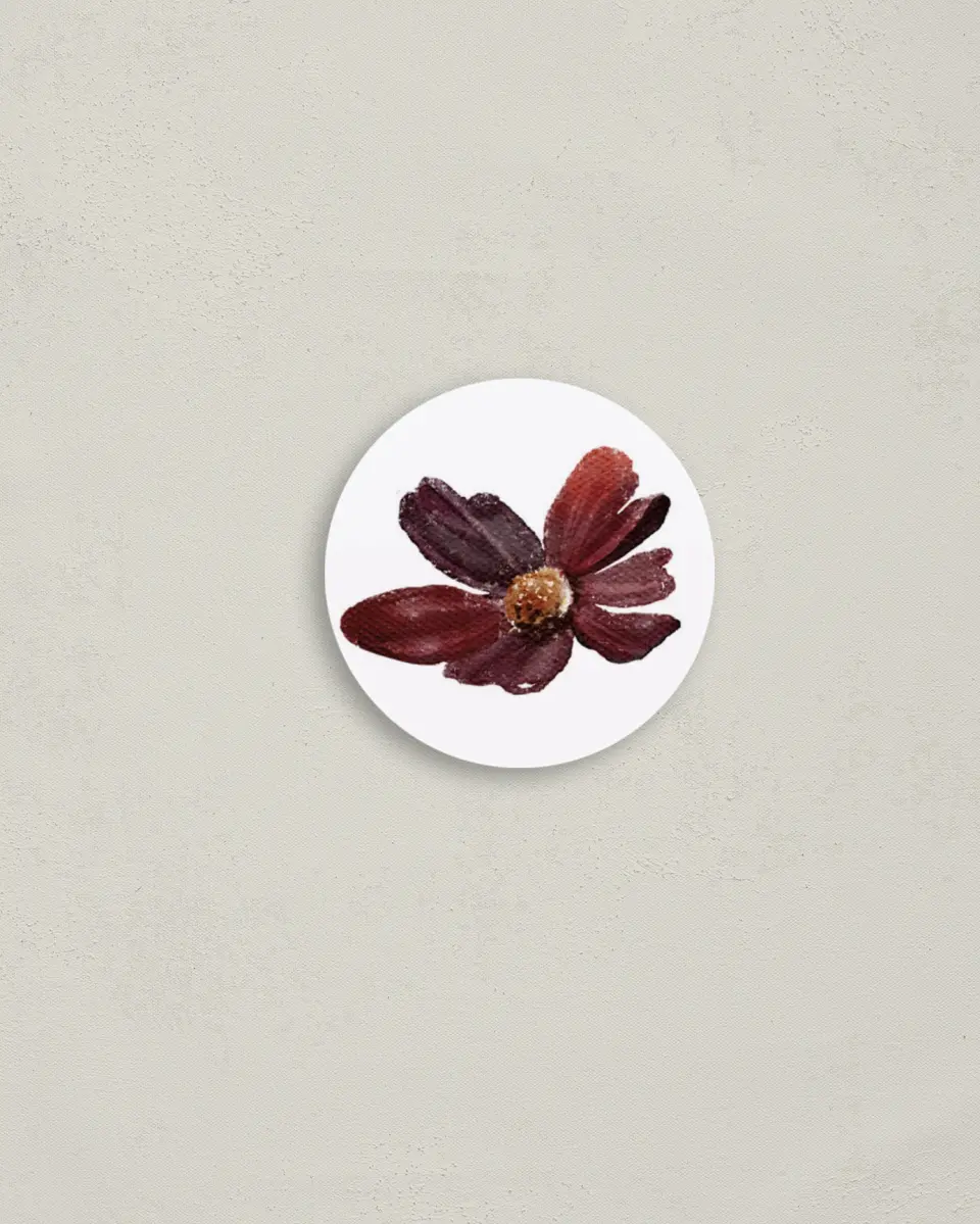 This is a 2" circle Envelope Seal called Autumn Wildflowers printed in full color