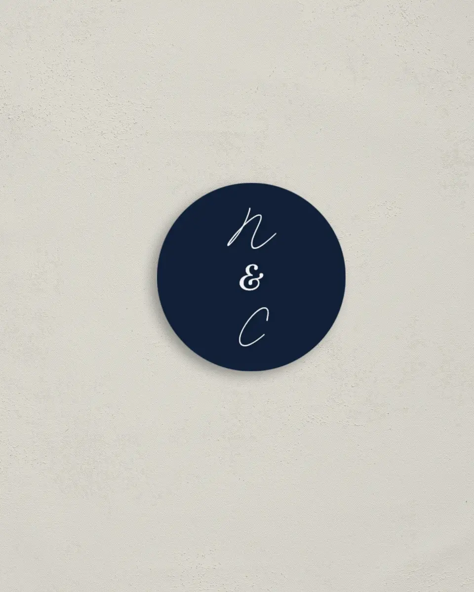 This is a 2" circle Envelope Seal called The Natalie printed in full color