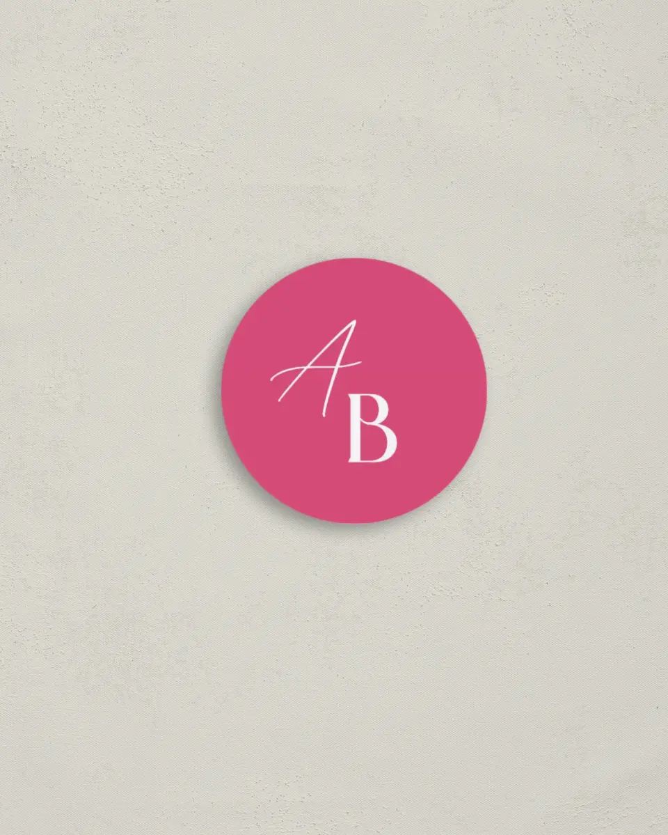 This is a 2" circle Envelope Seal called The Andrea printed in full color