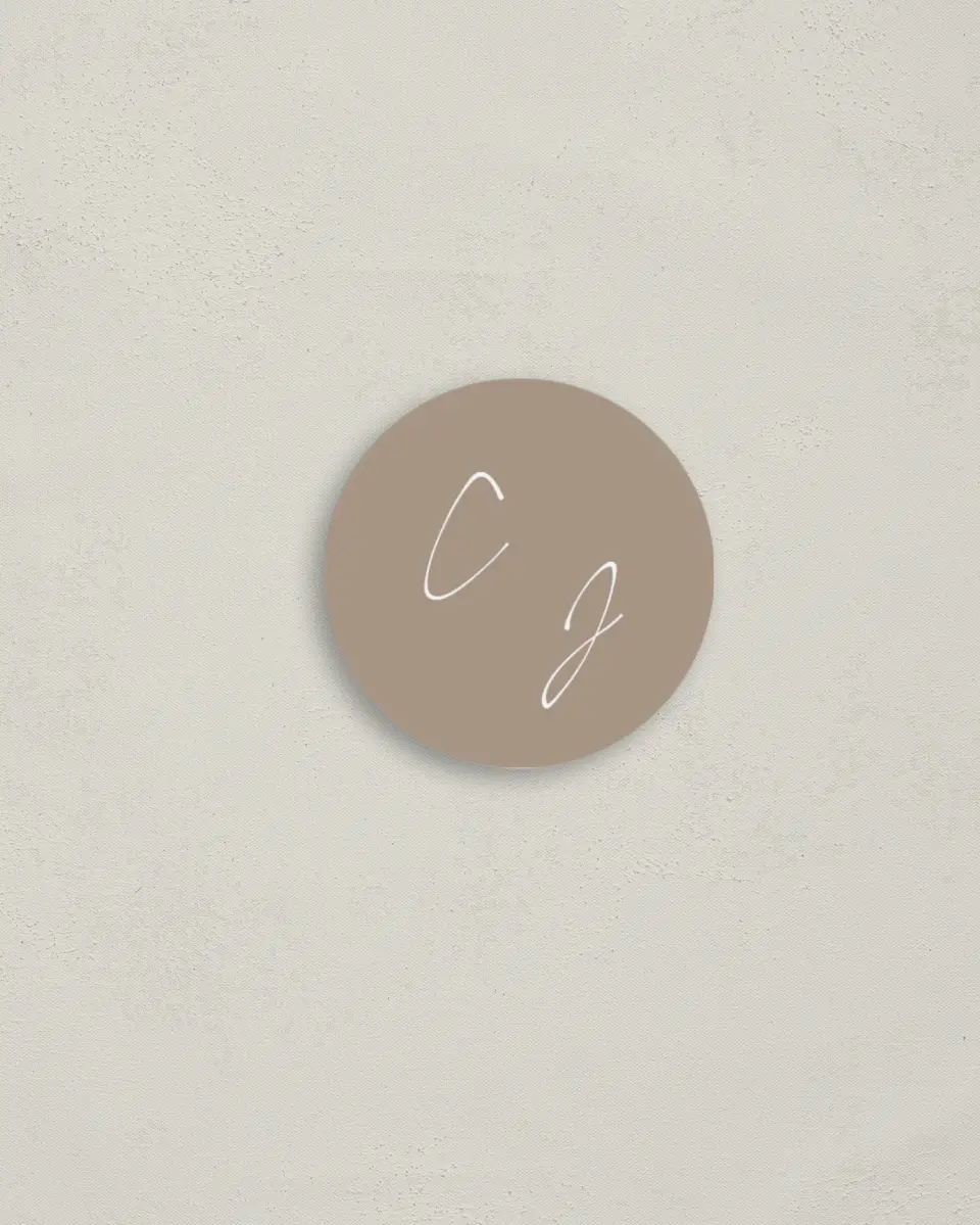 This is a 2" circle Envelope Seal called Romantic Sketch printed in full color