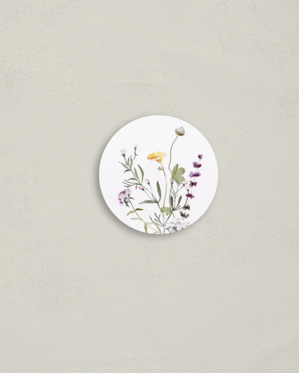 This is a 2" circle Envelope Seal called Whimsy Fairytale printed in full color