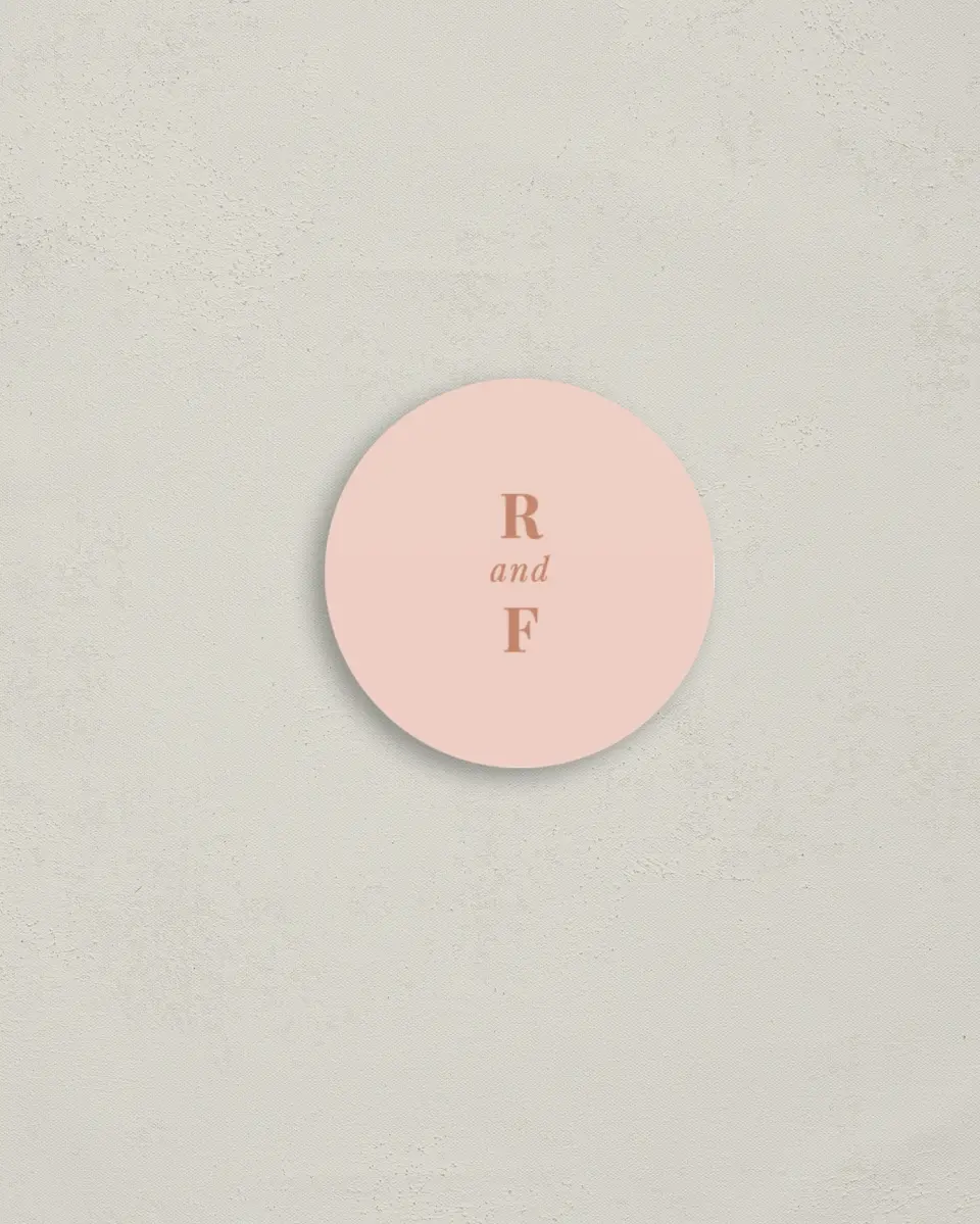 This is a 2" circle Envelope Seal called Gorgeous Blush printed in full color