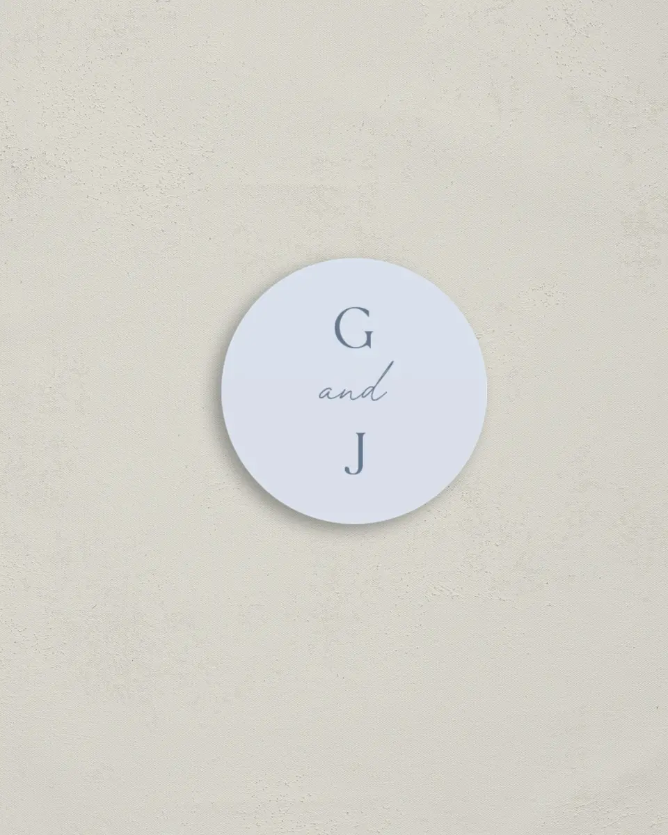 This is a 2" circle Envelope Seal called The Gabriella printed in full color