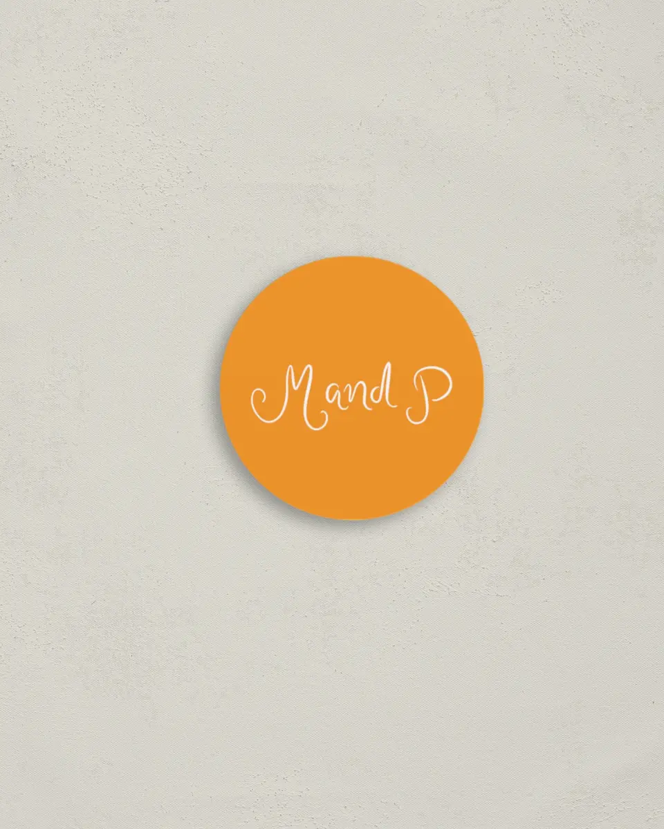 This is a 2" circle Envelope Seal called The Micayla printed in full color