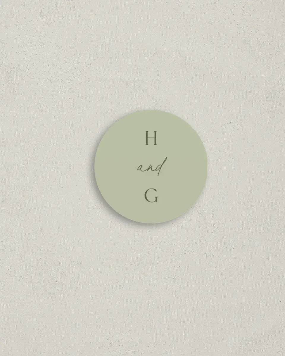 This is a 2" circle Envelope Seal called The Hailey printed in full color