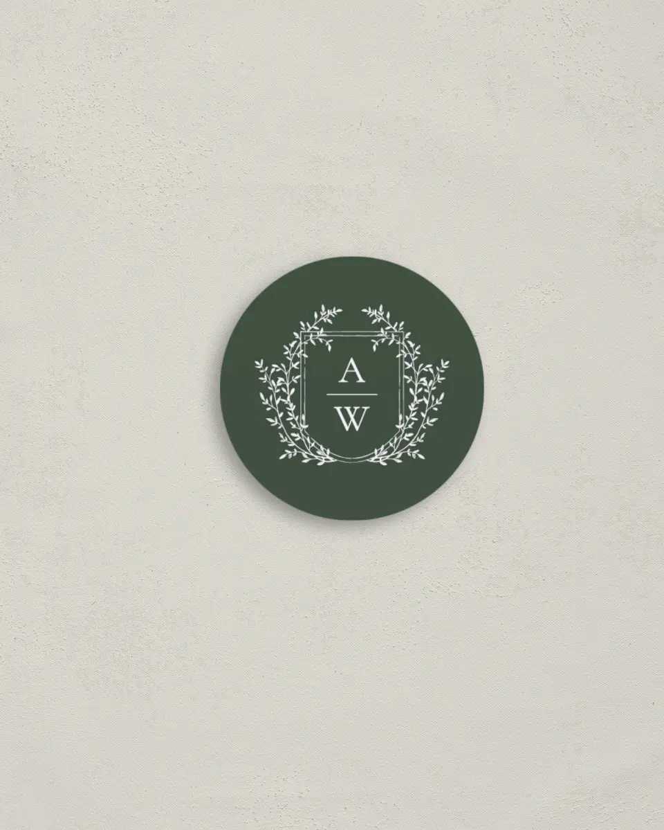 This is a 2" circle Envelope Seal called The Adaline printed in full color