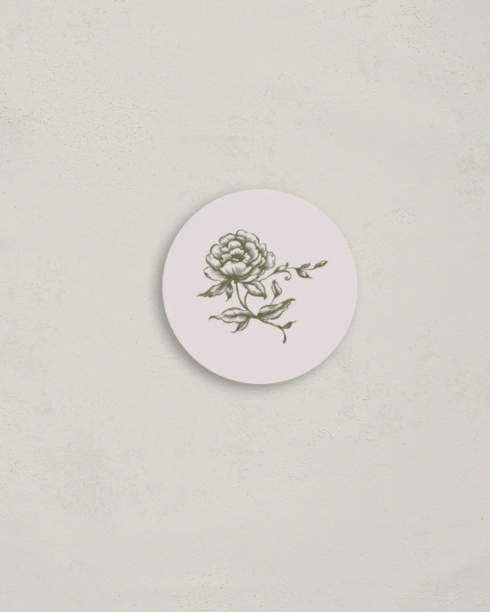 This is a 2" circle Envelope Seal called Meadow of Merriment printed in full color