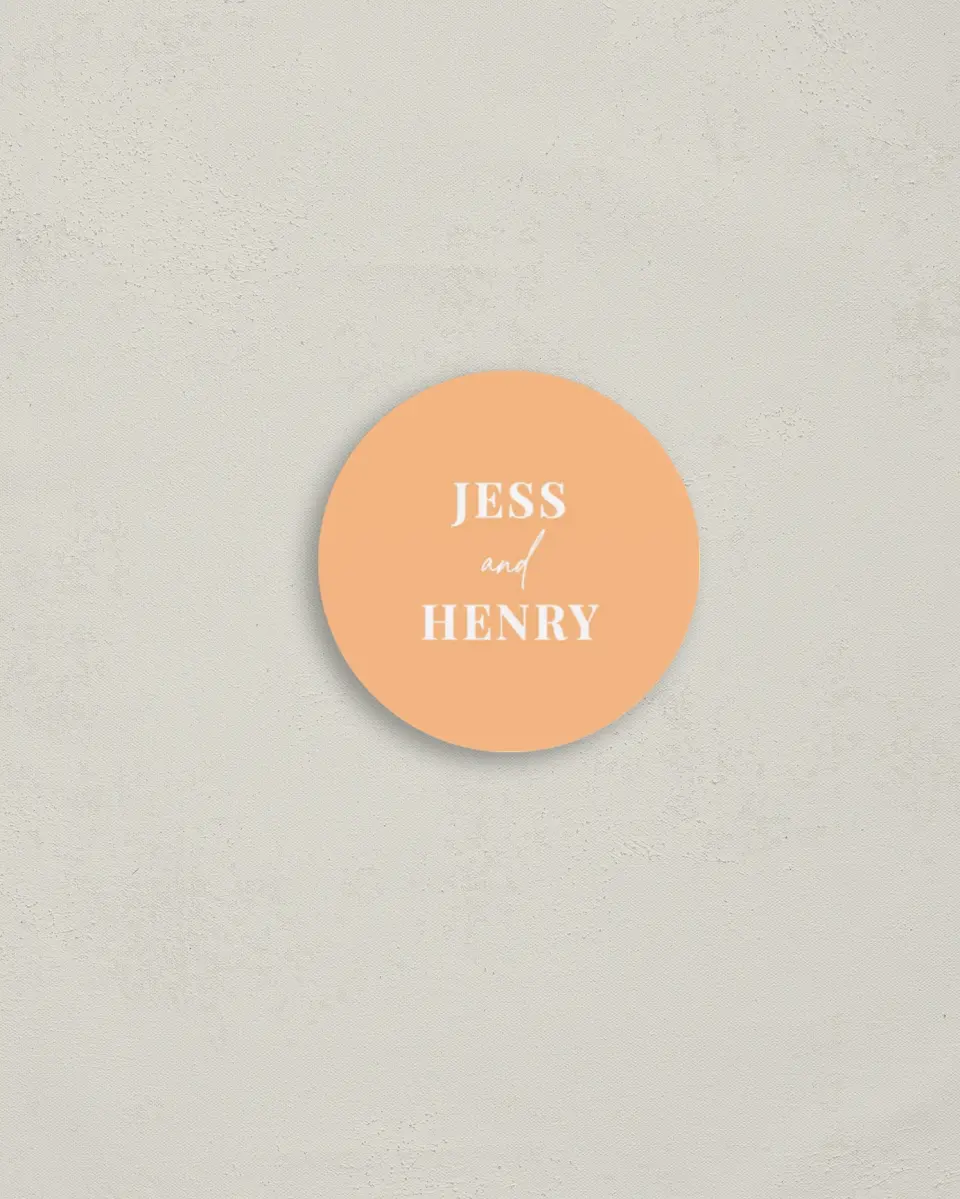 This is a 2" circle Envelope Seal called The Jess printed in full color