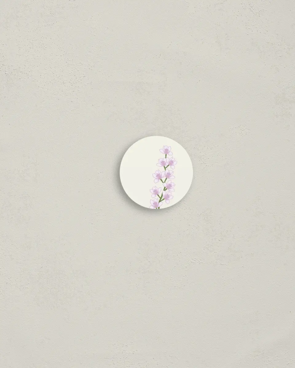 This is a 1¼" circle Envelope Seal called Waking Beauty printed in full color
