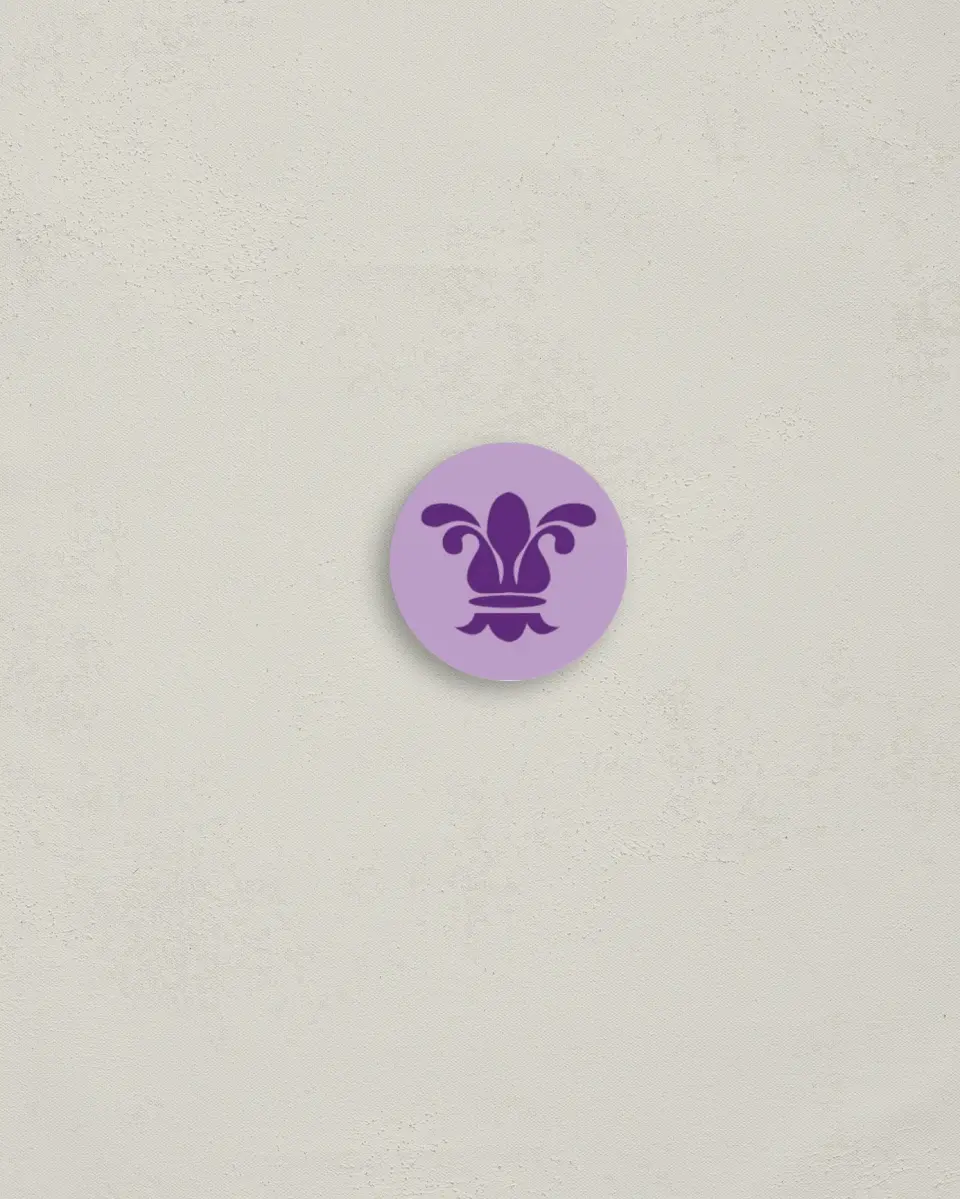 This is a 1¼" circle Envelope Seal called Simple Tradition printed in full color
