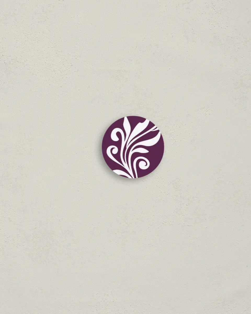 This is a 1¼" circle Envelope Seal called Alluring Affection printed in full color