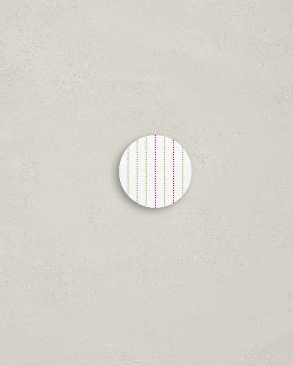 This is a 1¼" circle Envelope Seal called Ornament Stripe printed in full color