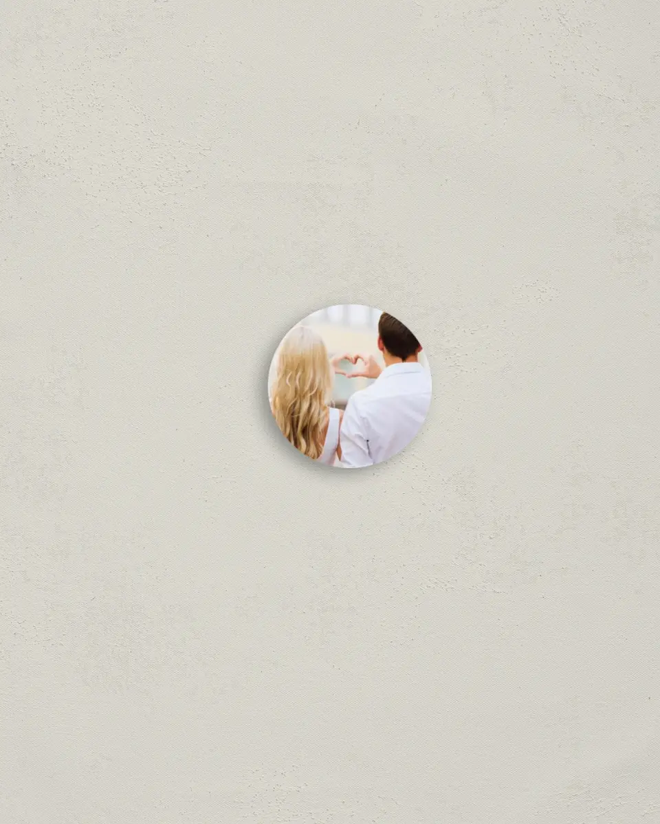 This is a 1¼" circle Envelope Seal called Vision of Love printed in full color