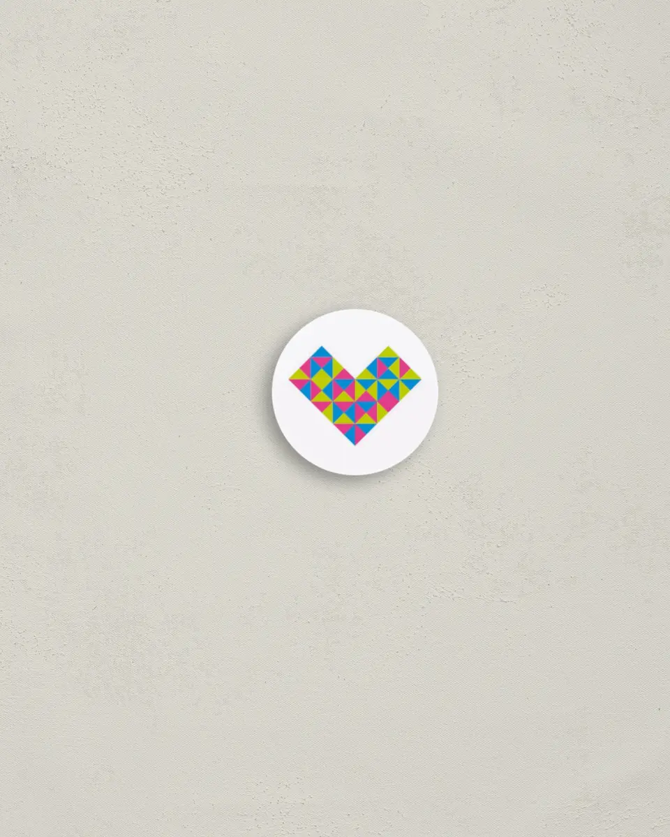This is a 1¼" circle Envelope Seal called Flirty Neon printed in full color