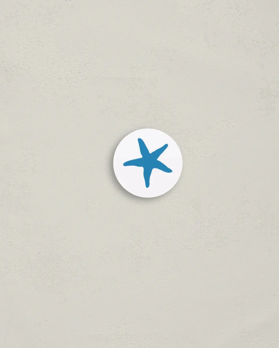 This is a 1¼" circle Envelope Seal called Making Waves printed in full color