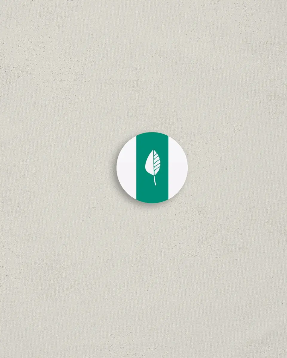 This is a 1¼" circle Envelope Seal called Sweet Leaves printed in full color