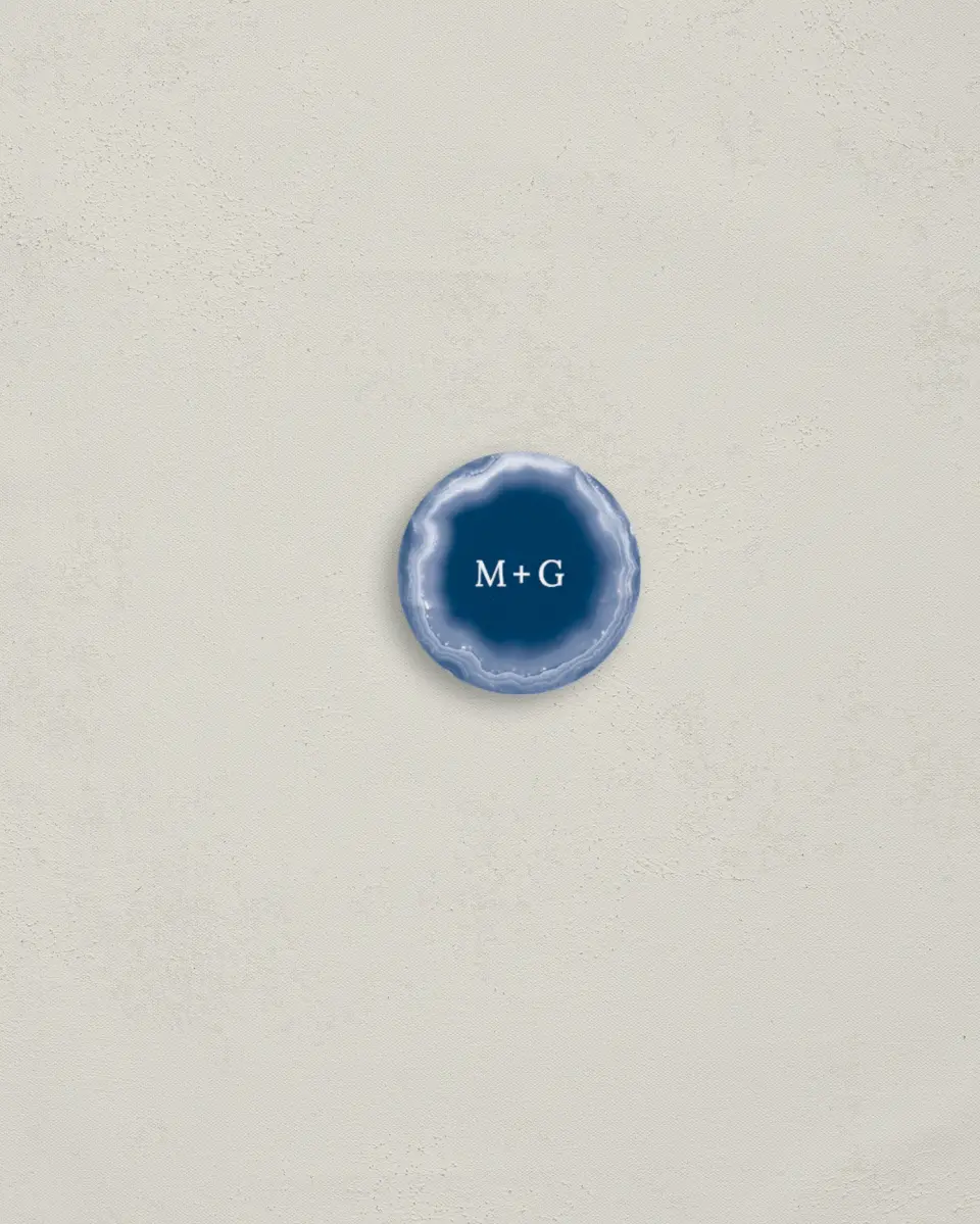 This is a 1¼" circle Envelope Seal called Dazzling Agate printed in full color