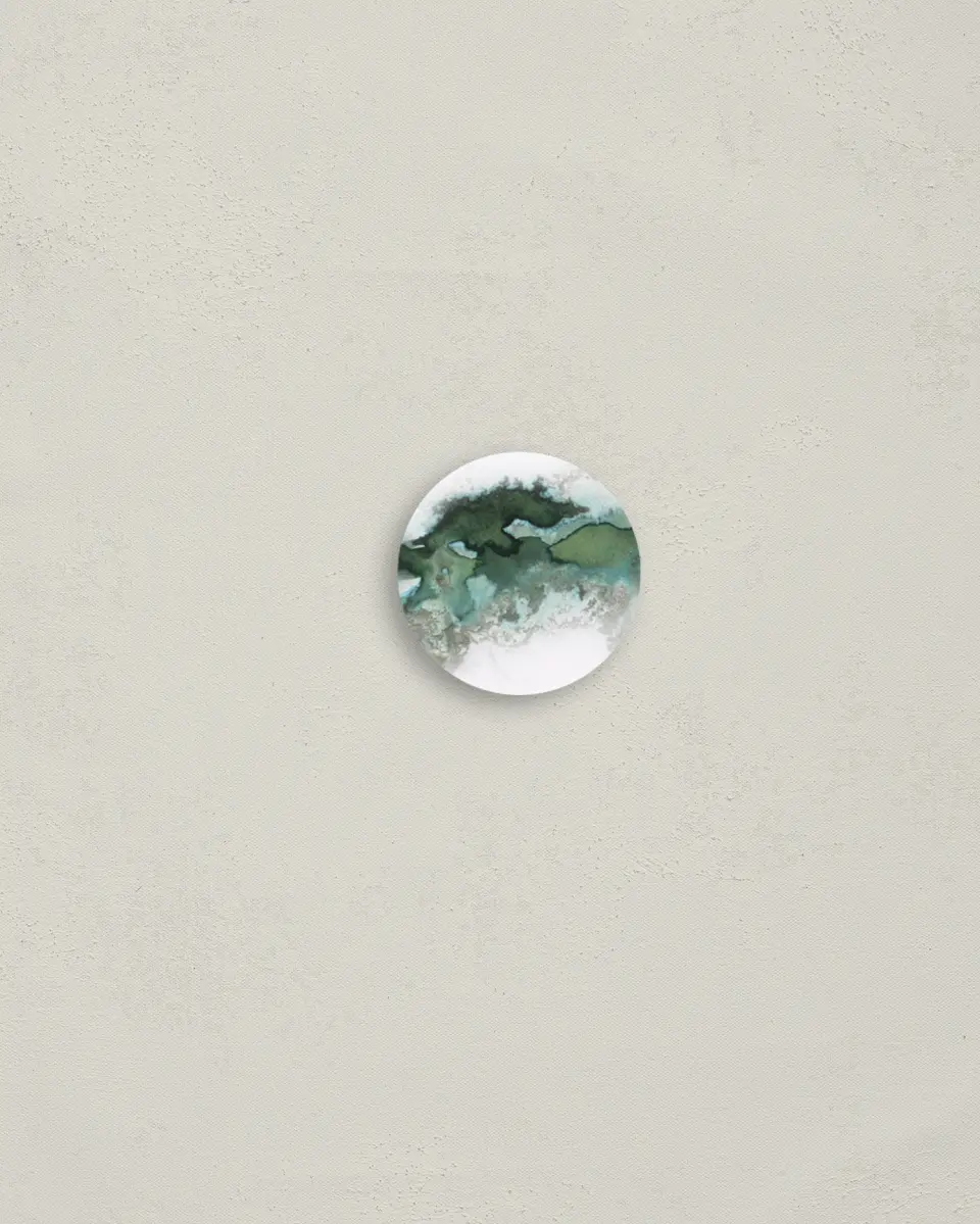 This is a 1¼" circle Envelope Seal called Ethereal Pool printed in full color