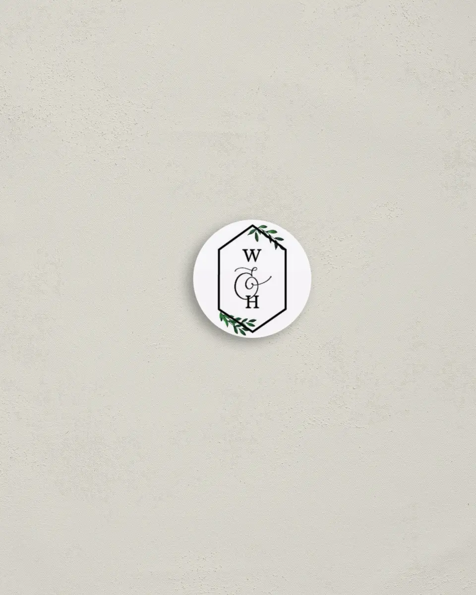 This is a 1¼" circle Envelope Seal called Wispy Greenery printed in full color