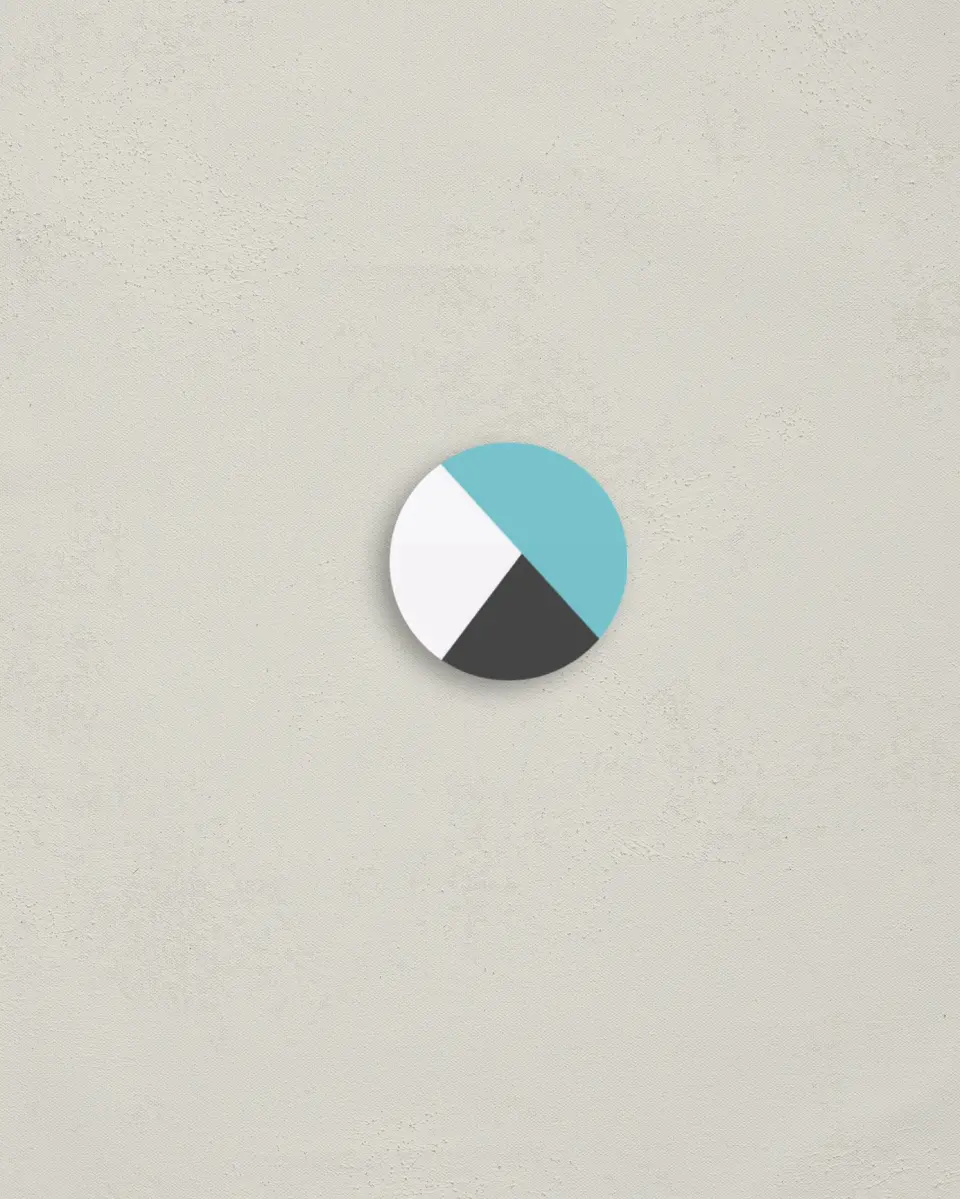 This is a 1¼" circle Envelope Seal called Mod Blocks printed in full color