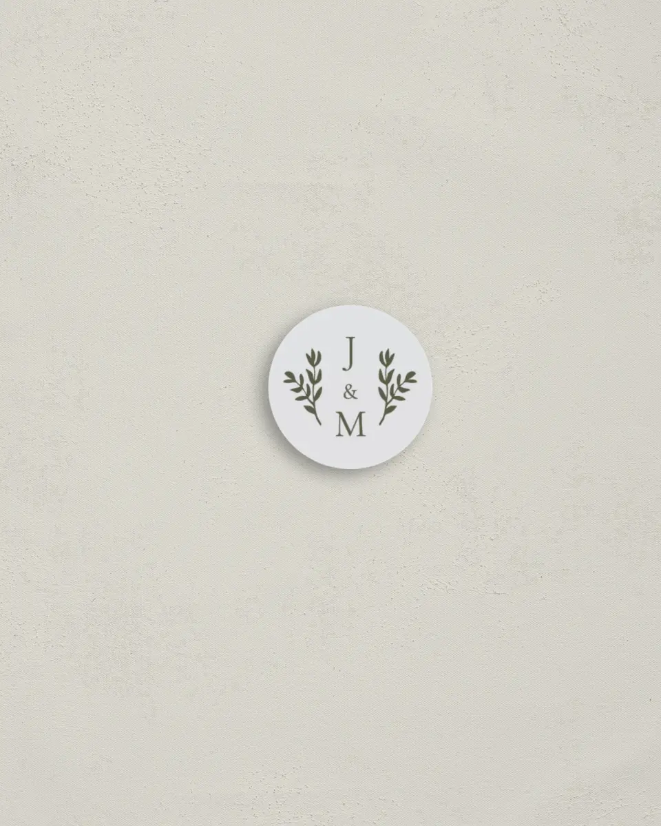 This is a 1¼" circle Envelope Seal called Floral Bliss printed in full color