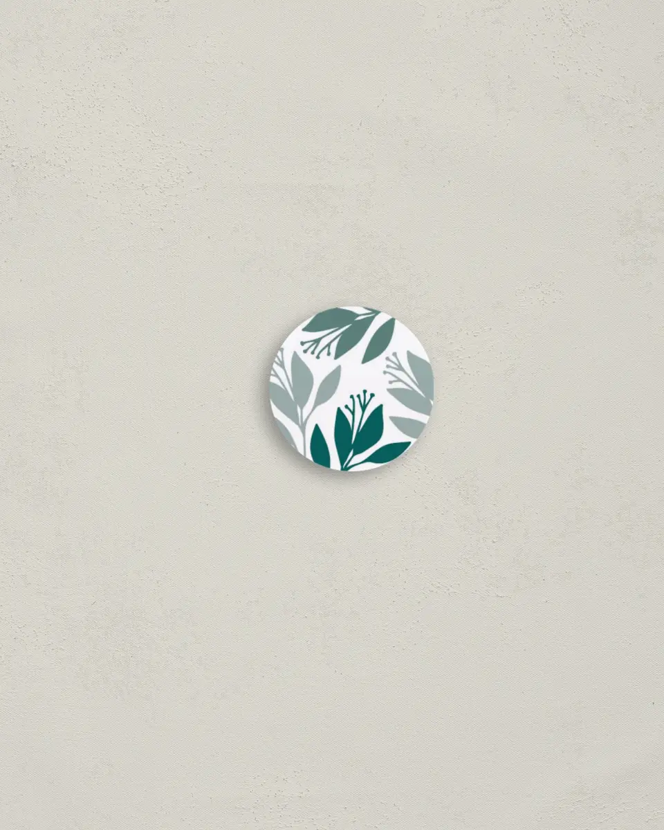 This is a 1¼" circle Envelope Seal called Blooming Delight printed in full color