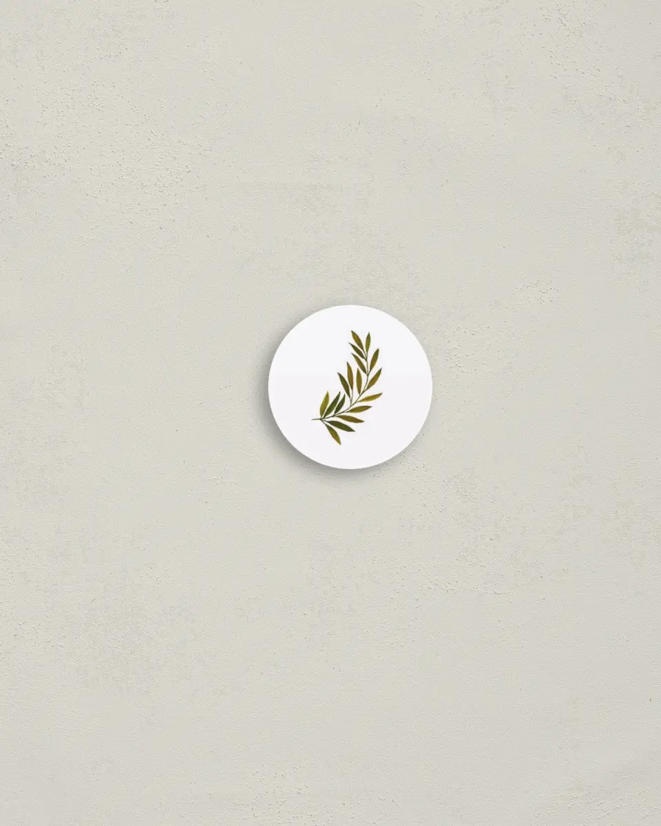 This is a 1¼" circle Envelope Seal called Gilded Sage printed in full color