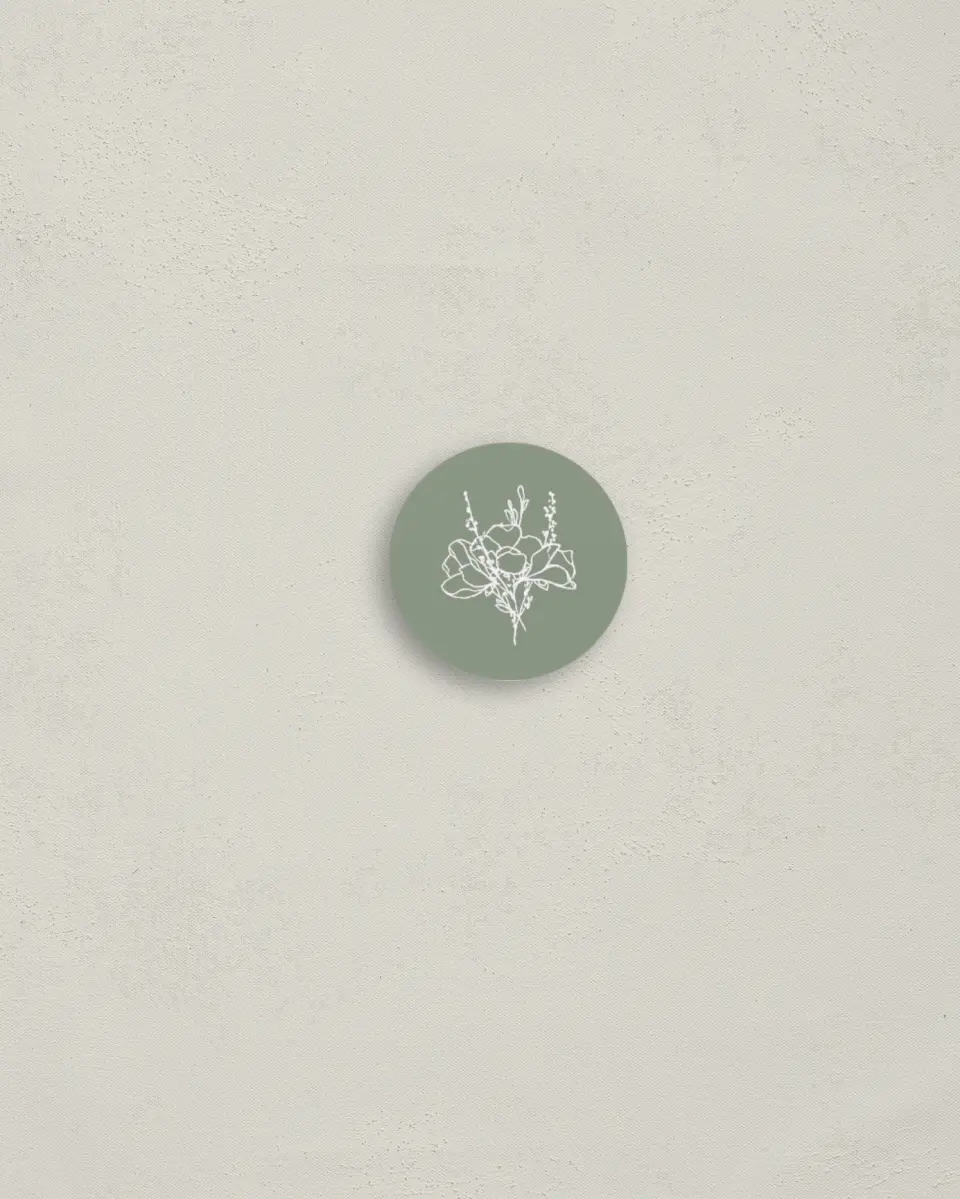 This is a 1¼" circle Envelope Seal called Poetic Bloom printed in full color