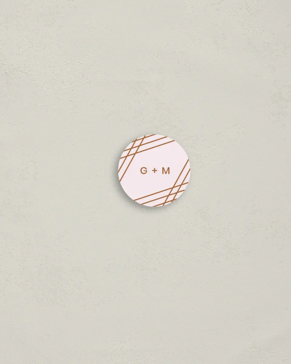 This is a 1¼" circle Envelope Seal called Dashing Strands printed in full color