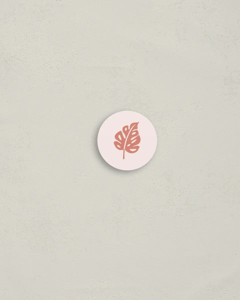This is a 1¼" circle Envelope Seal called Tropical Palms printed in full color