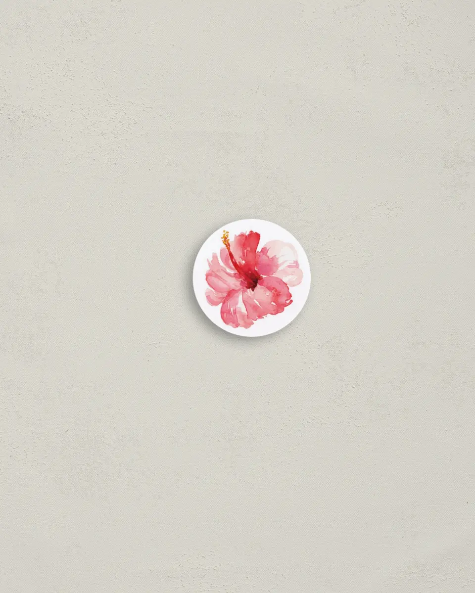 This is a 1¼" circle Envelope Seal called Perfect Paradise printed in full color