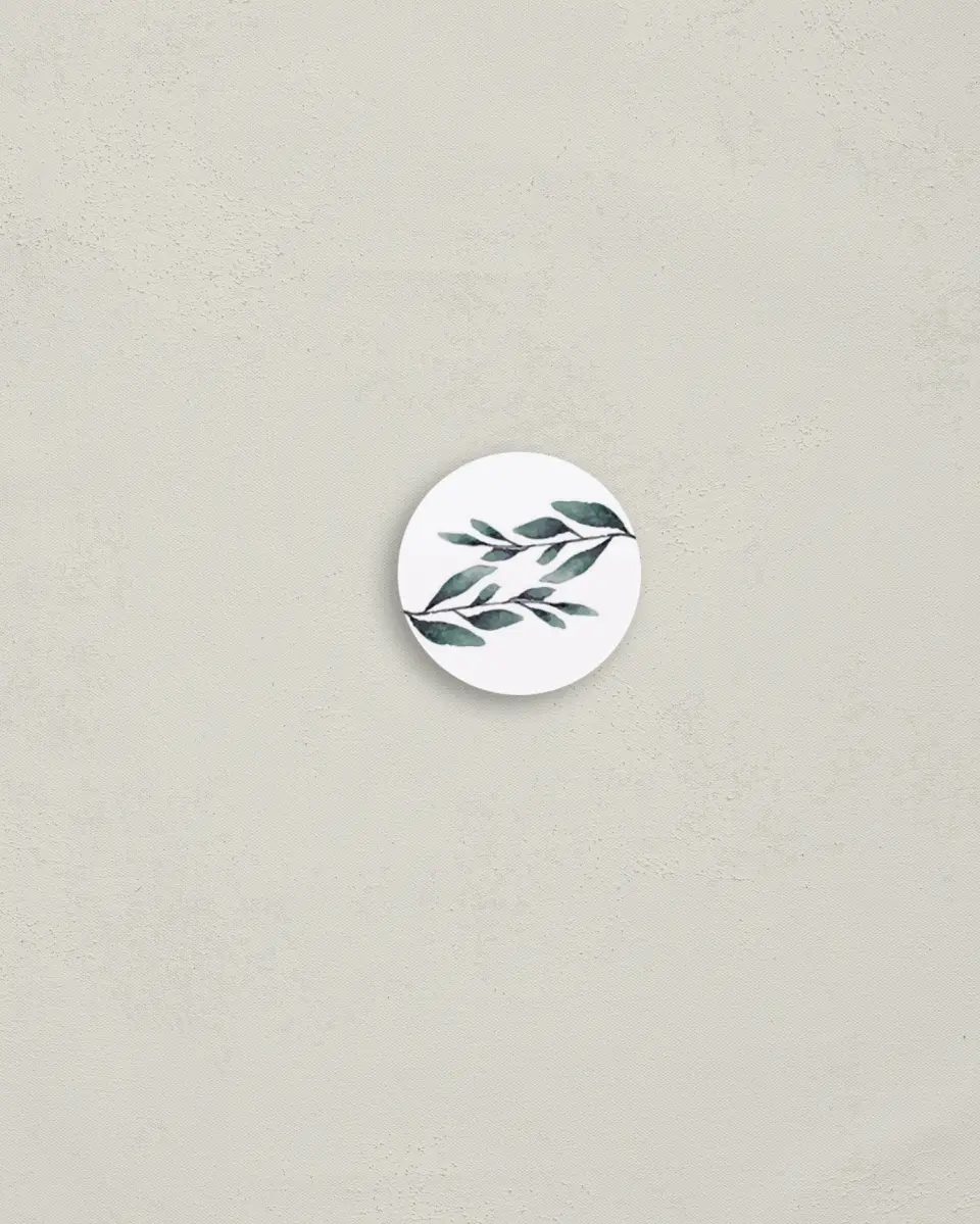 This is a 1¼" circle Envelope Seal called Pinecone Allure printed in full color