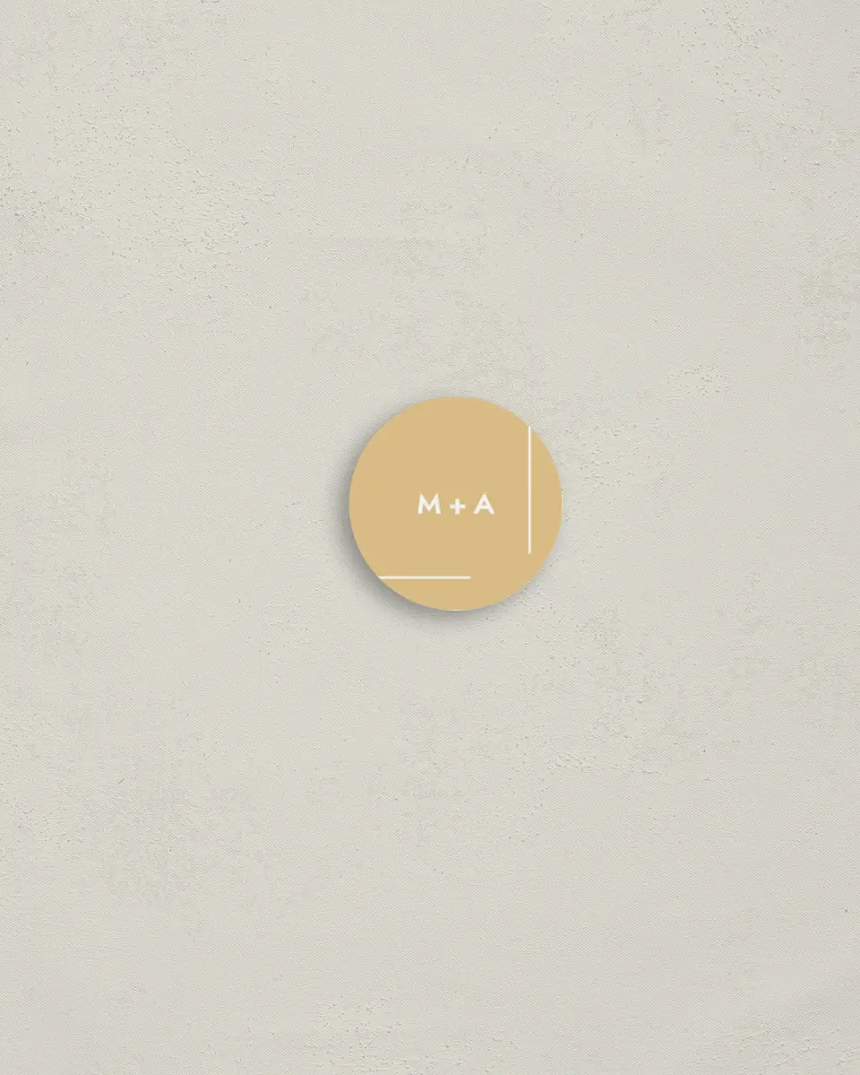 This is a 1¼" circle Envelope Seal called The Proposal printed in full color
