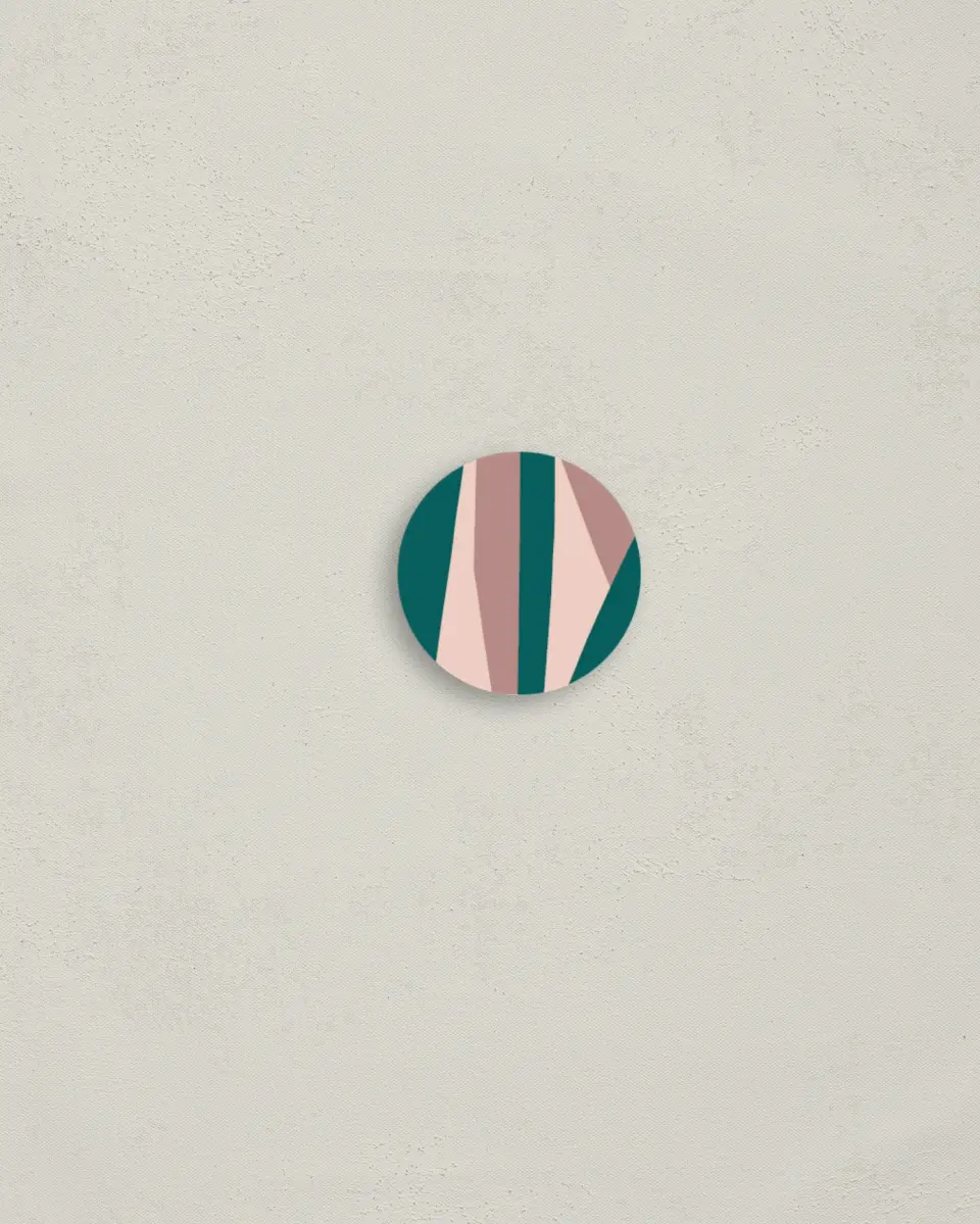 This is a 1¼" circle Envelope Seal called Shaped Love printed in full color