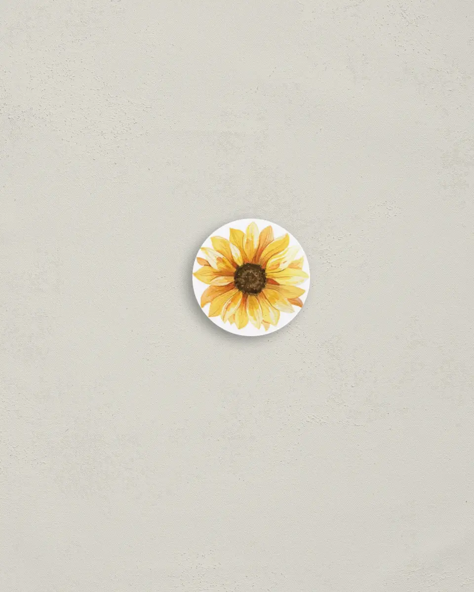 This is a 1¼" circle Envelope Seal called Sunflower Bliss printed in full color