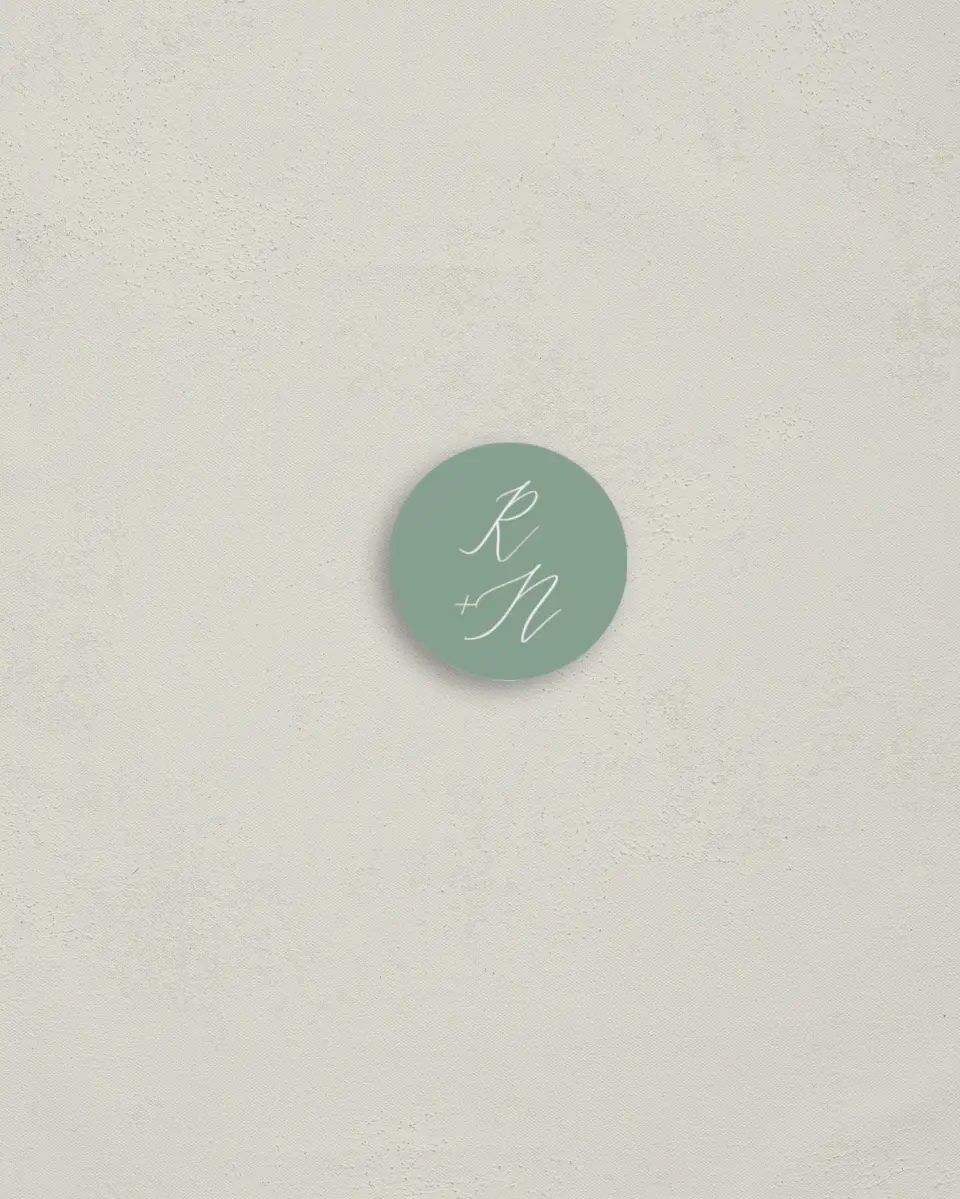 This is a 1¼" circle Envelope Seal called Soft Rose printed in full color