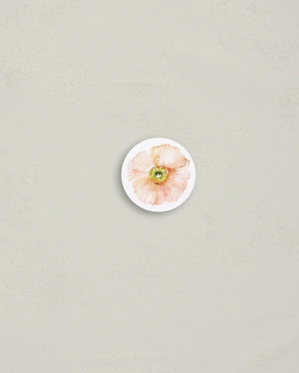 This is a 1¼" circle Envelope Seal called Pink Blossoms printed in full color