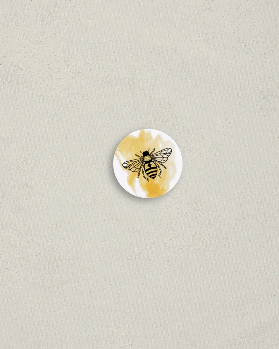 This is a 1¼" circle Envelope Seal called Mama to Bee printed in full color