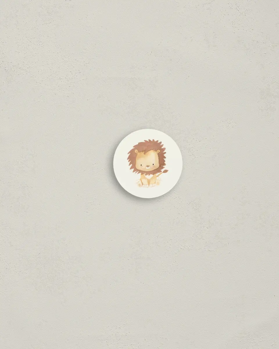 This is a 1¼" circle Envelope Seal called Sweet Safari printed in full color