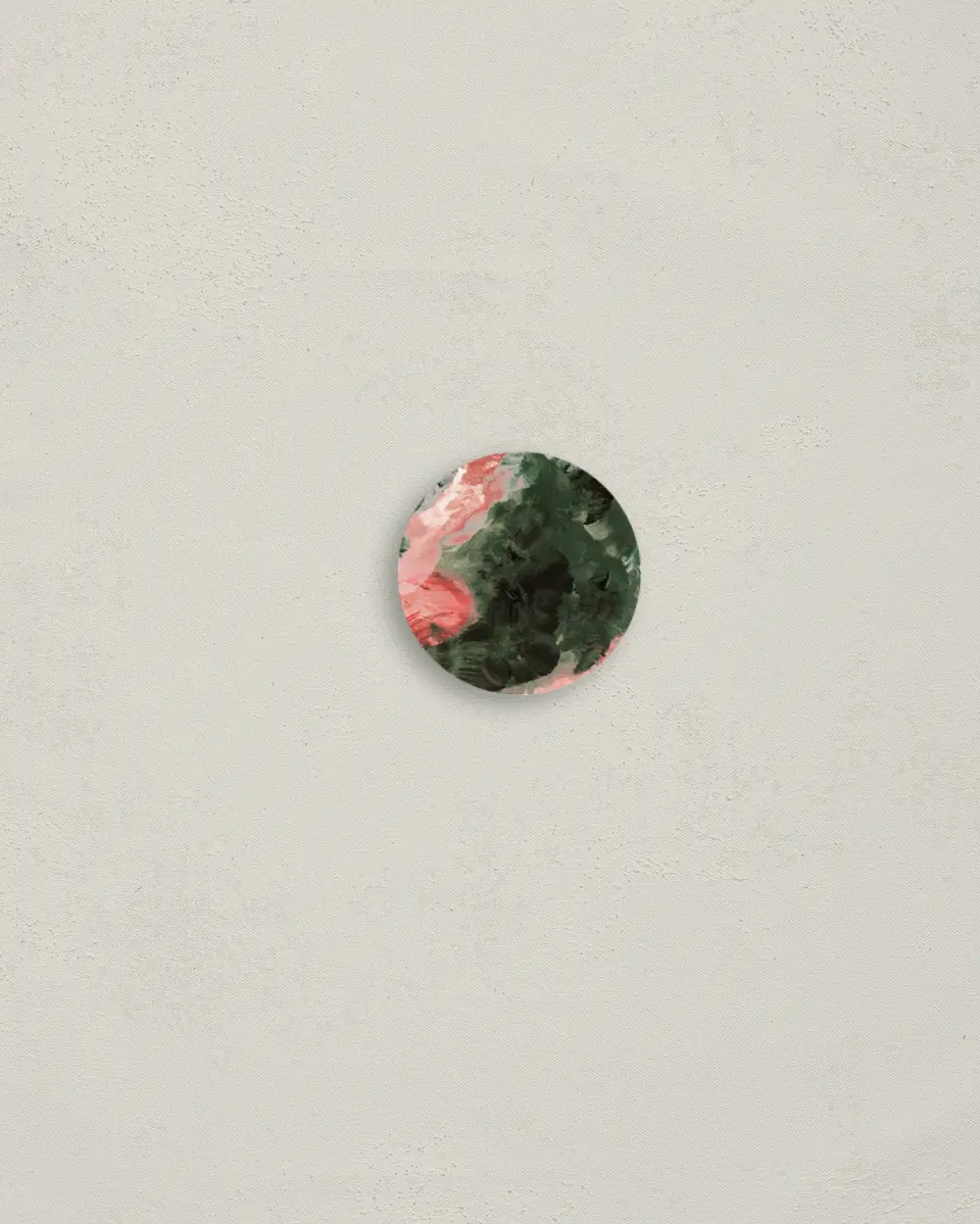 This is a 1¼" circle Envelope Seal called Painterly Pattern printed in full color