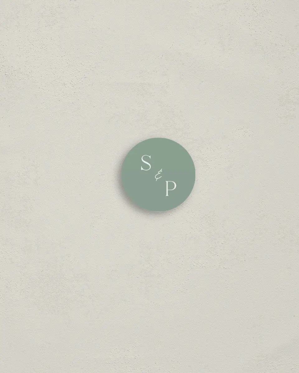 This is a 1¼" circle Envelope Seal called The Sadie printed in full color