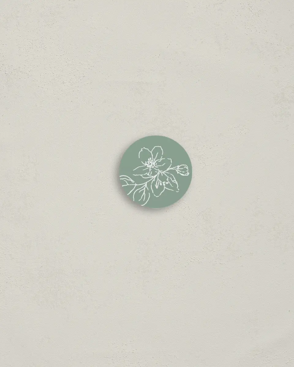 This is a 1¼" circle Envelope Seal called Joyful Blooms printed in full color