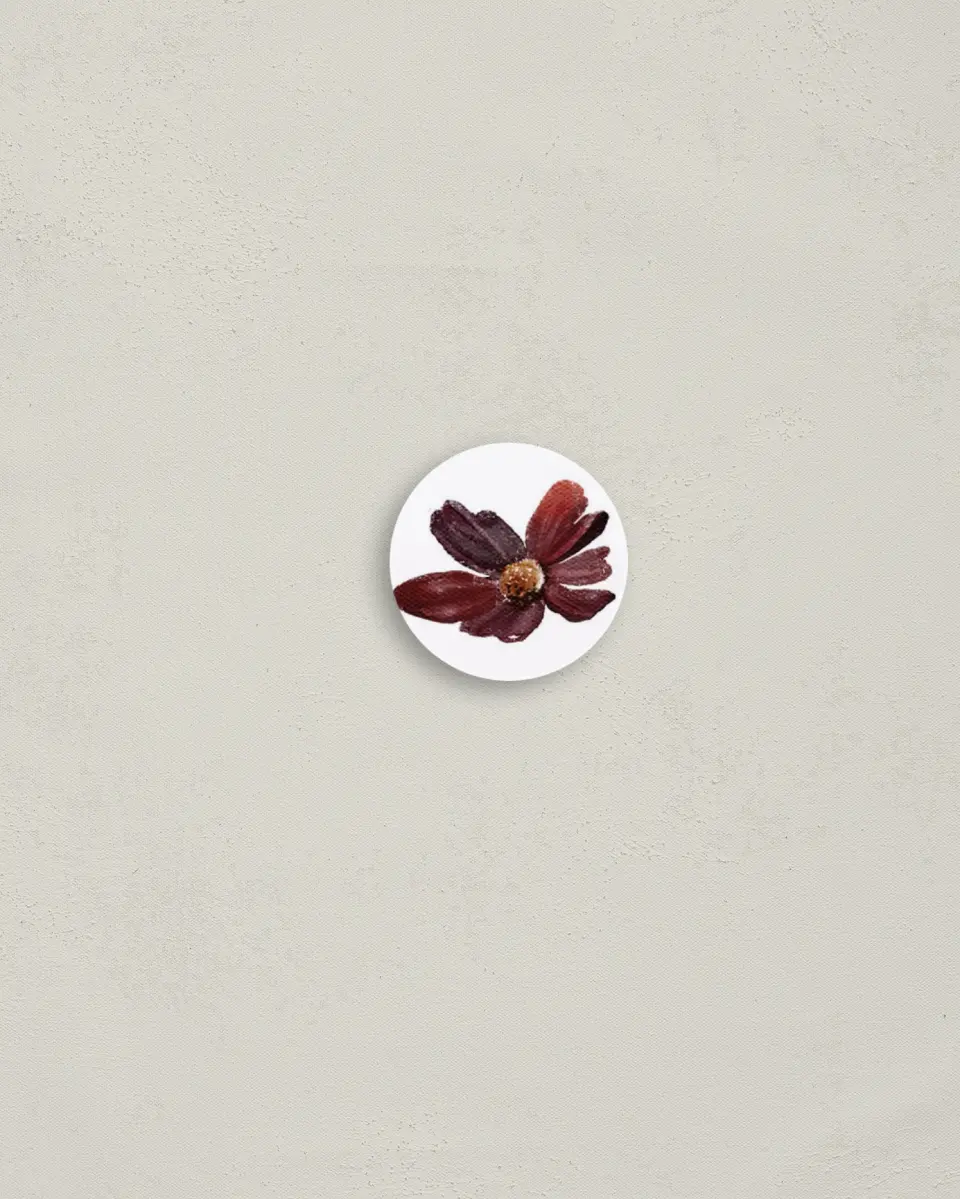 This is a 1¼" circle Envelope Seal called Autumn Wildflowers printed in full color