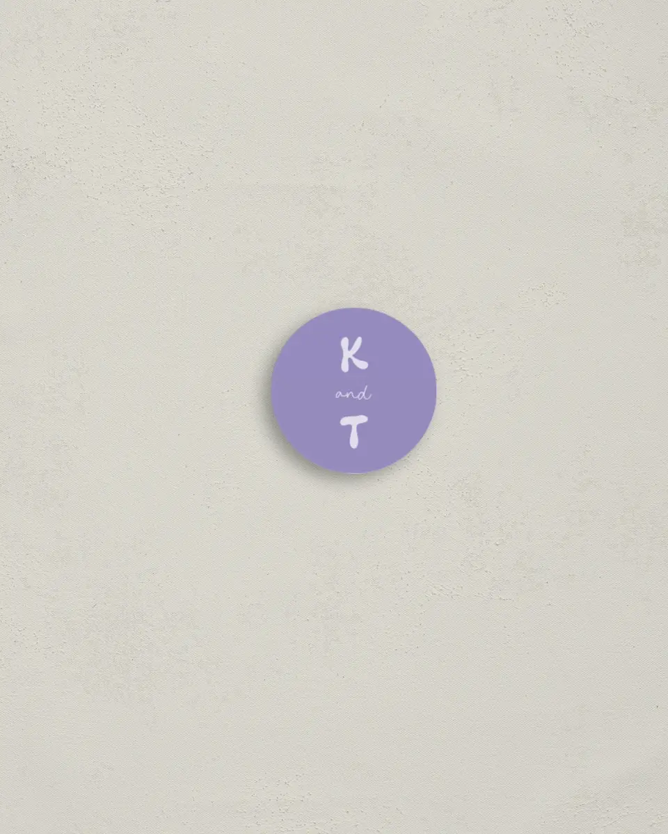 This is a 1¼" circle Envelope Seal called The Karly printed in full color
